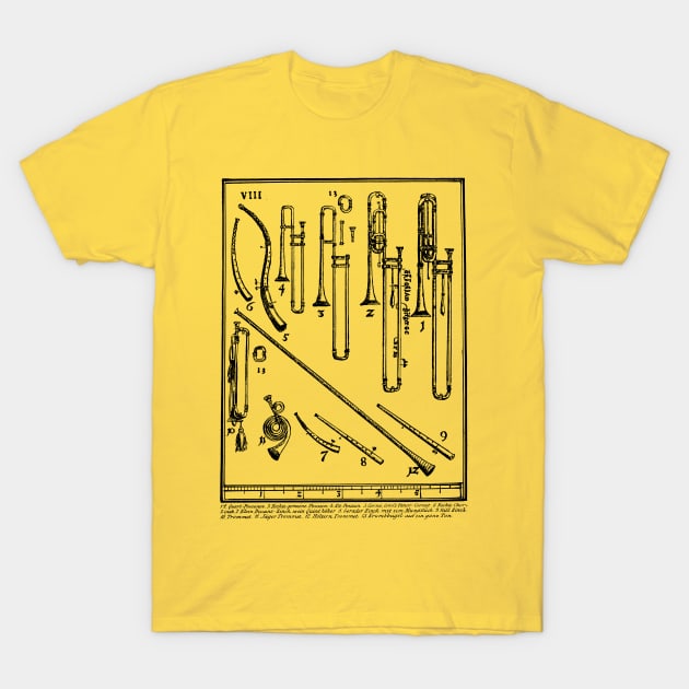 Vintage Trombone Illustration Art T-Shirt by DankFutura